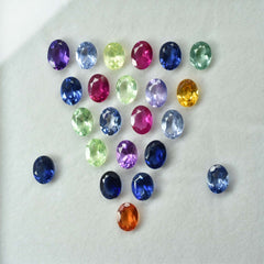 7x5 mm Size Oval Cut CERTIFIED Gemstone 16 Pcs Lot Natural Untreated Sapphire