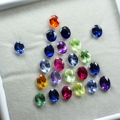 7x5 mm Size Oval Cut CERTIFIED Gemstone 16 Pcs Lot Natural Untreated Sapphire