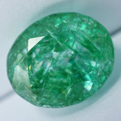 Natural Loose Gemstone Emerald Oval Cut Green 12.80 Ct CERTIFIED Ring Size