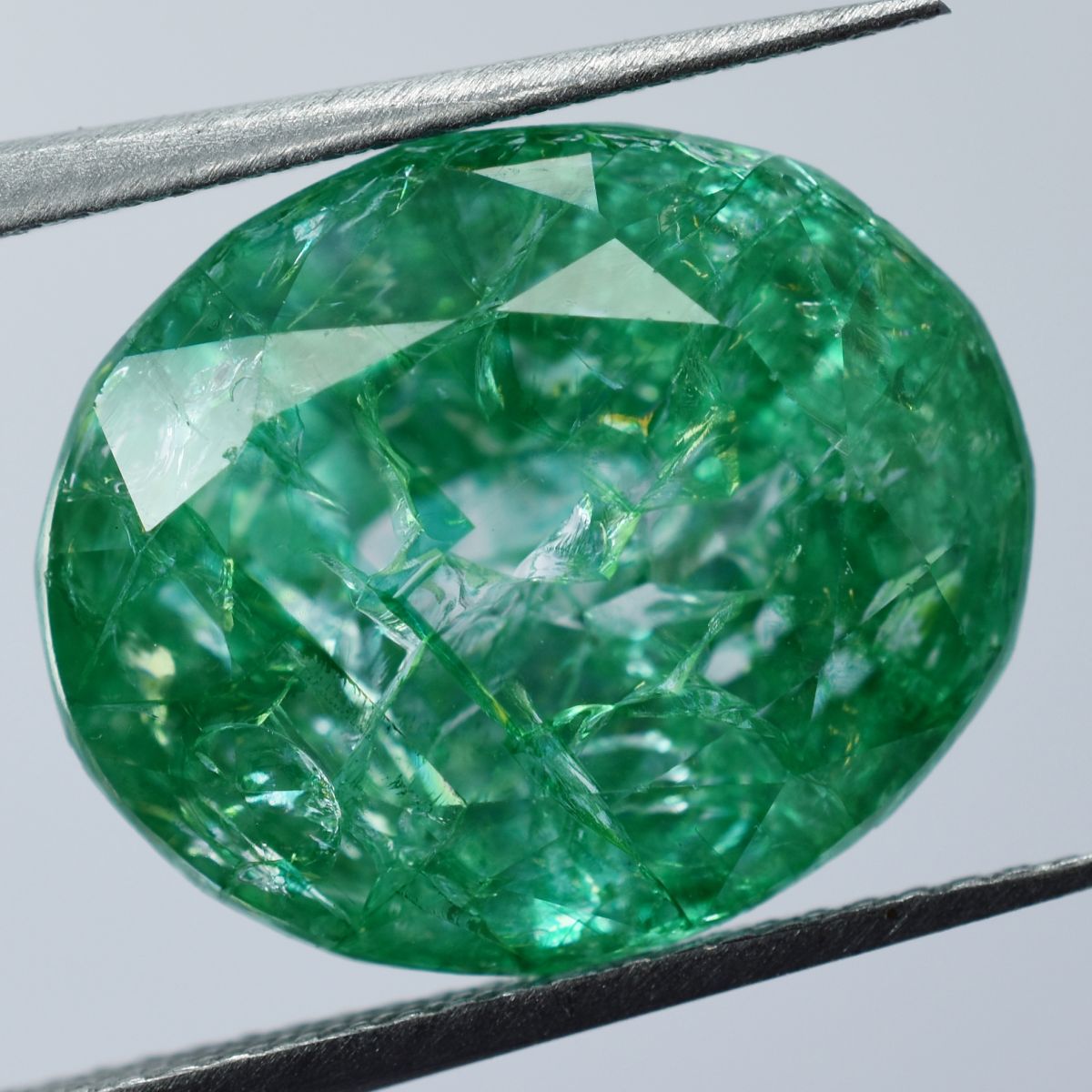 Natural Loose Gemstone Emerald Oval Cut Green 12.80 Ct CERTIFIED Ring Size