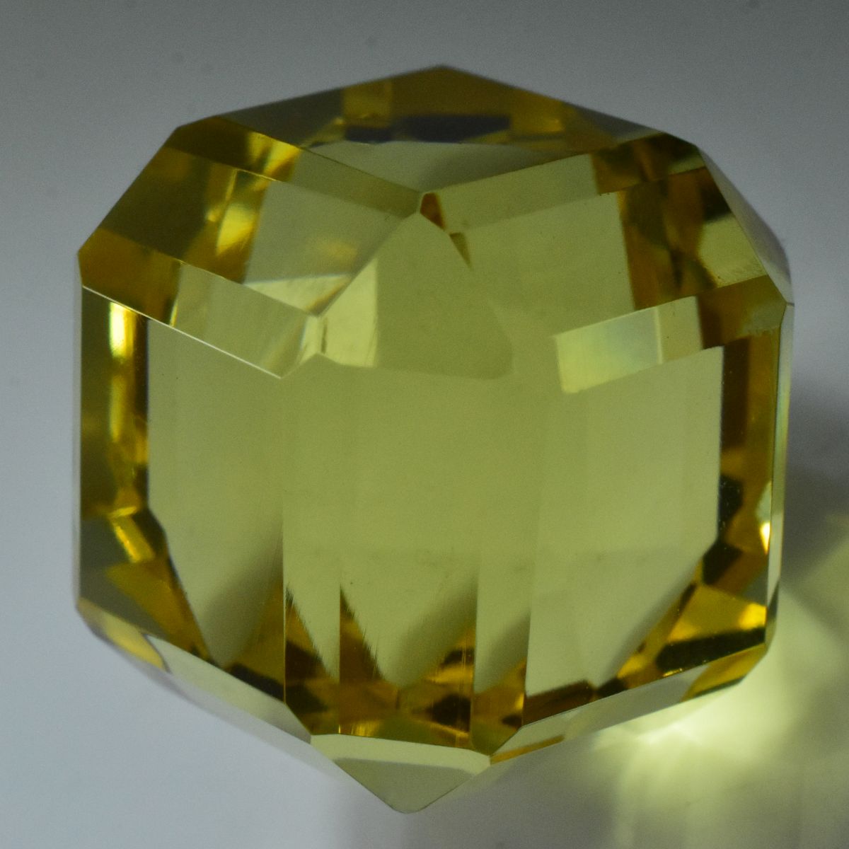 Cube AAA++ Cut 46.45 Ct Lab-Created Yellow Sapphire CERTIFIED Loose Gemstone