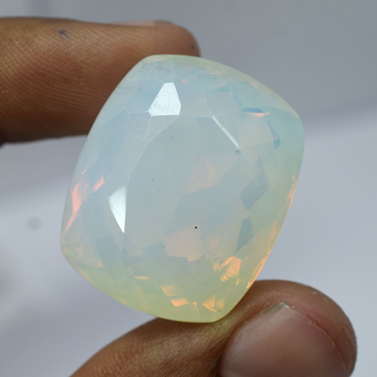 58.90 Ct Unique Natural Multi-Color Opal Loose Gemstone Cushion Cut CERTIFIED