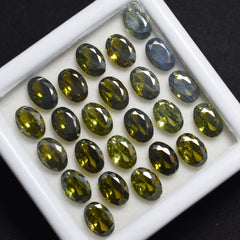 Oval Cut 51 Pcs Natural CERTIFIED Sapphire Green Loose Gemstone 7x5 MM Lot