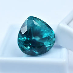 CERTIFIED 23.35 Ct Natural Bluish Green Sapphire Loose Gemstone Pear Shape.