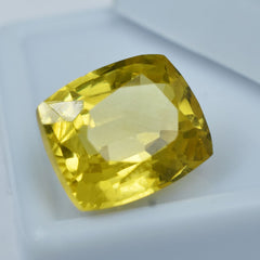 Rare Yellow Sapphire AAA+ CERTIFIED 10.55 Ct Cushion Cut Natural Loose Gemstone