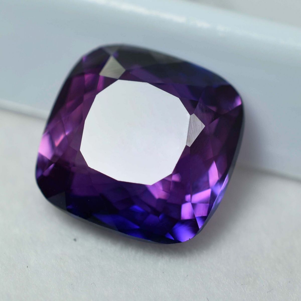 7.25 Ct NATURAL Purple TANZANITE Square Cushion CERTIFIED Rare Loose Gemstone