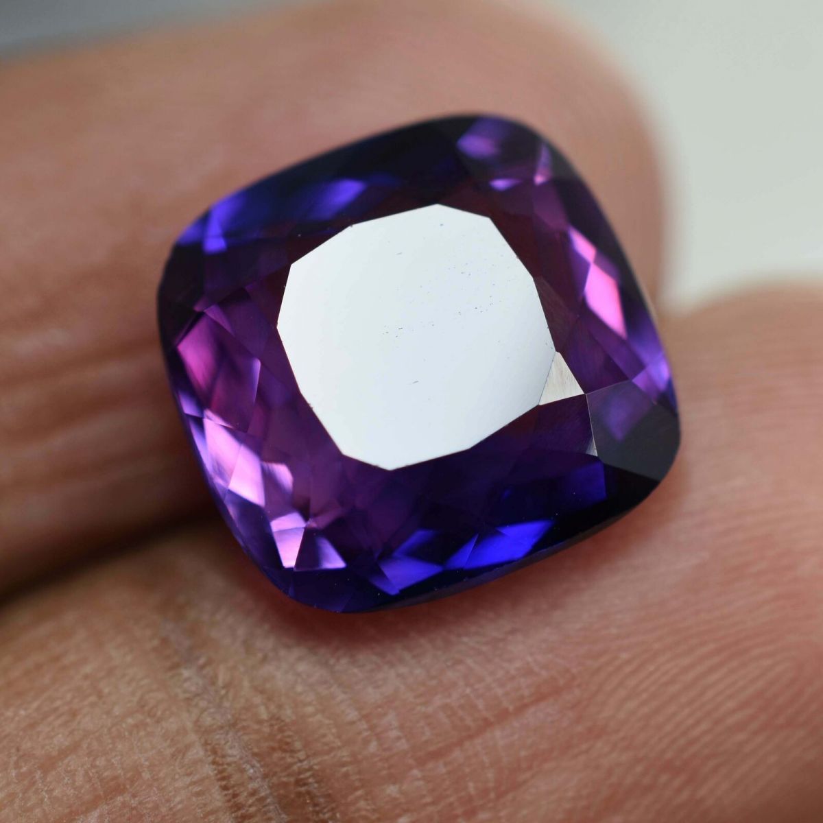 7.25 Ct NATURAL Purple TANZANITE Square Cushion CERTIFIED Rare Loose Gemstone