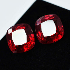 16.50 Ct NATURAL Ruby Red Square Cushion Shape CERTIFIED Loose Gemstone Pair