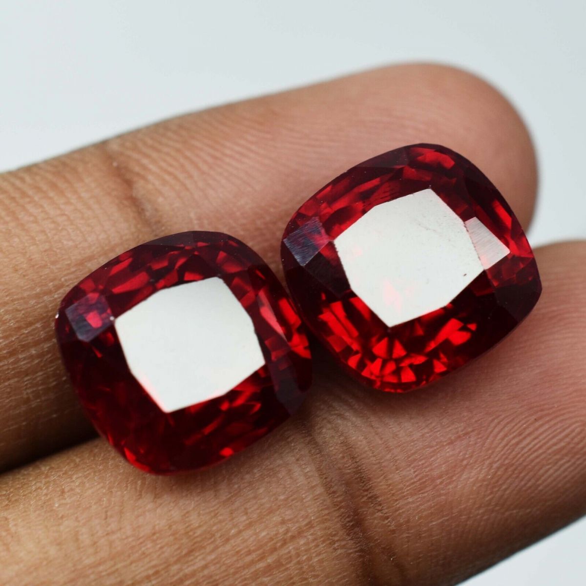 16.50 Ct NATURAL Ruby Red Square Cushion Shape CERTIFIED Loose Gemstone Pair