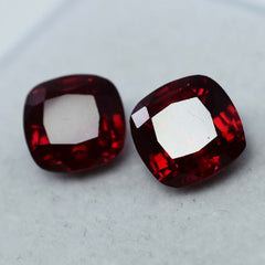 16.50 Ct NATURAL Ruby Red Square Cushion Shape CERTIFIED Loose Gemstone Pair