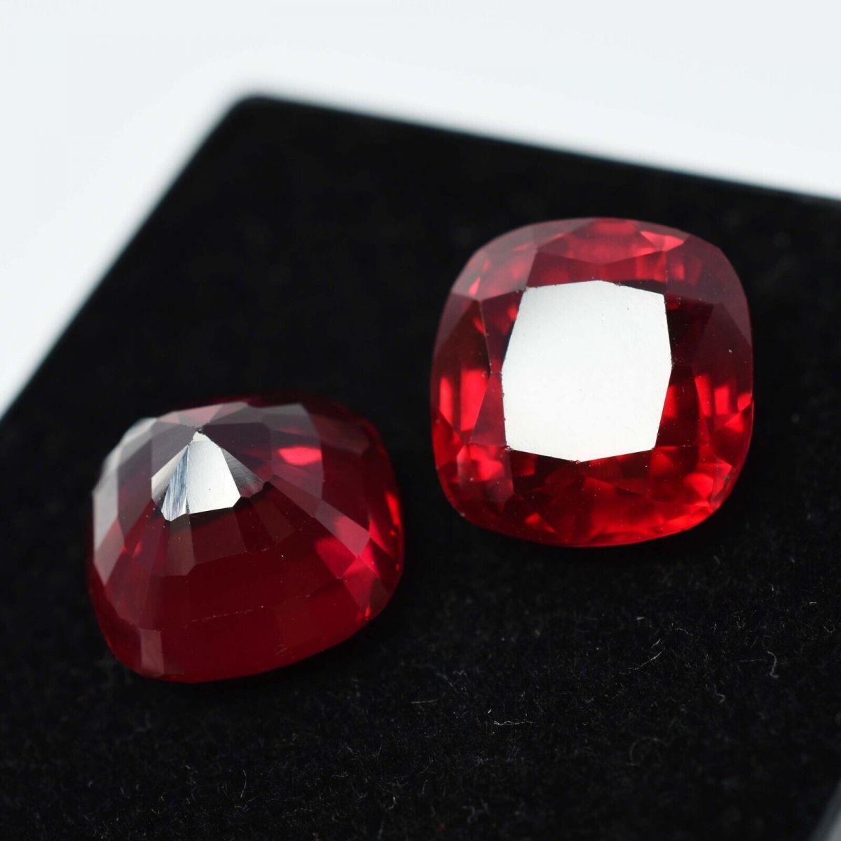 16.50 Ct NATURAL Ruby Red Square Cushion Shape CERTIFIED Loose Gemstone Pair