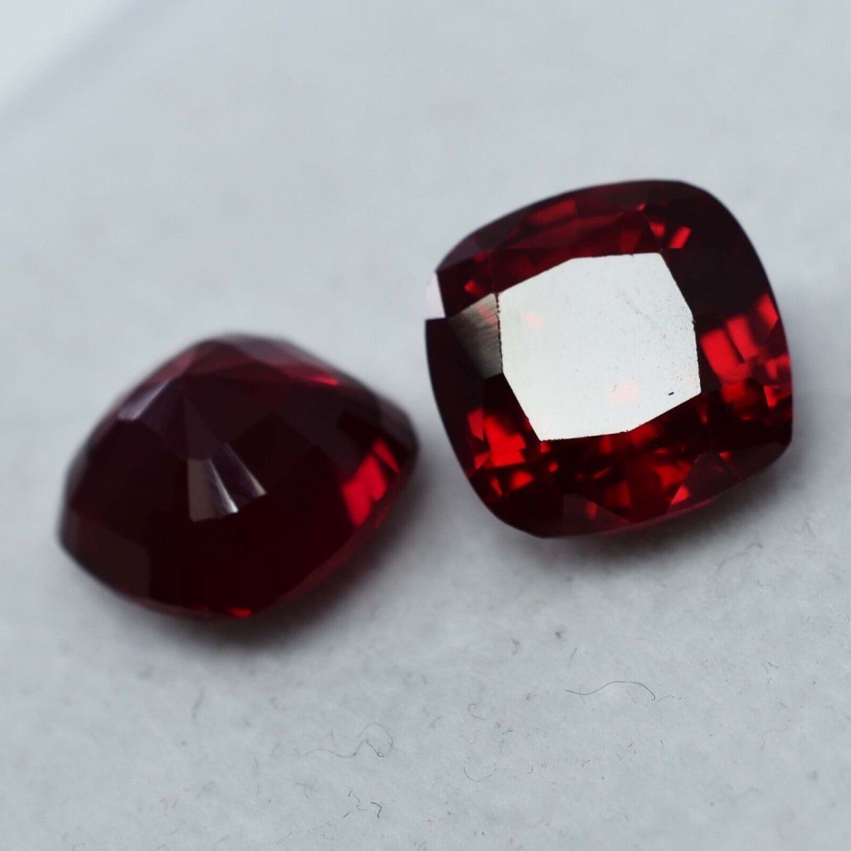 16.50 Ct NATURAL Ruby Red Square Cushion Shape CERTIFIED Loose Gemstone Pair