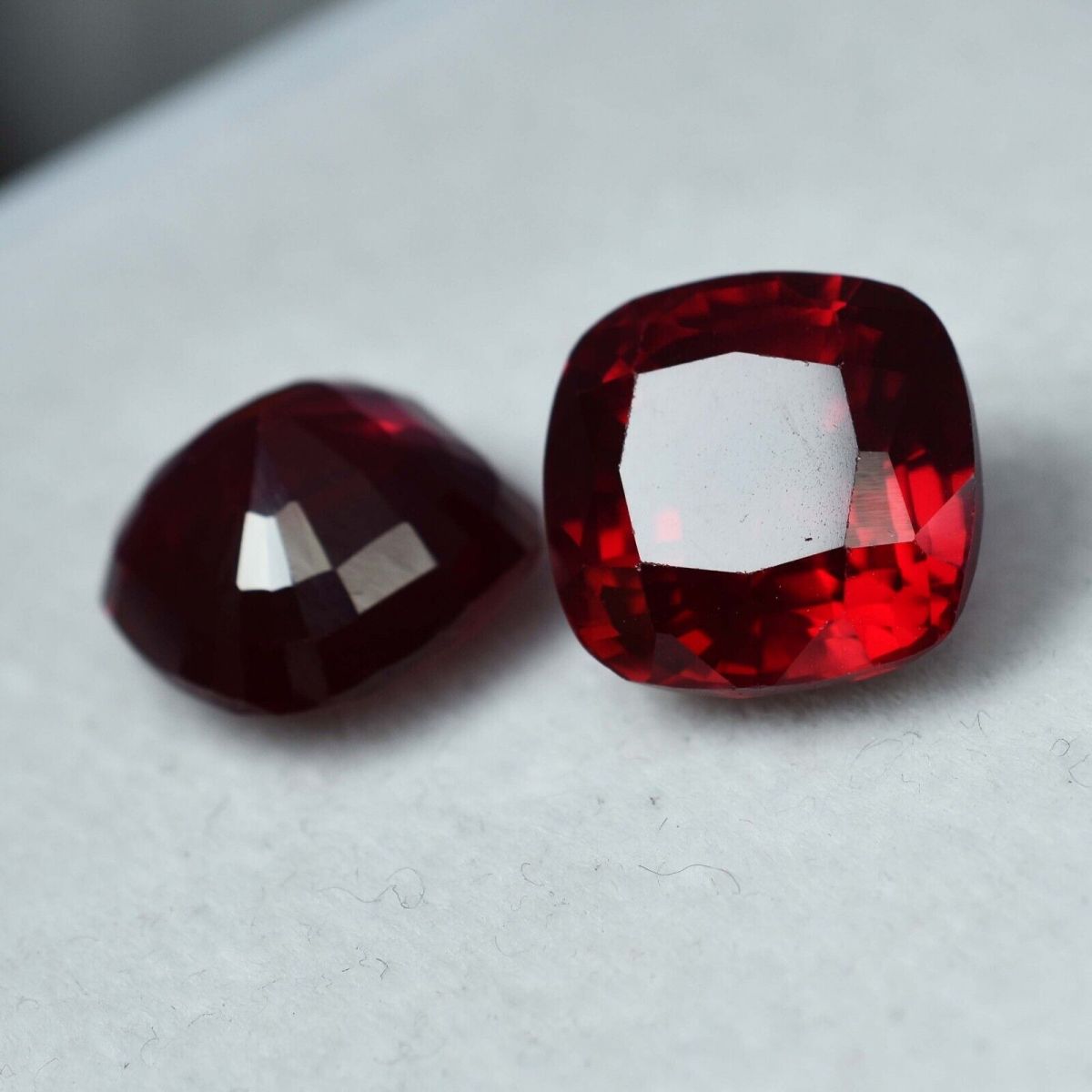 16.50 Ct NATURAL Ruby Red Square Cushion Shape CERTIFIED Loose Gemstone Pair