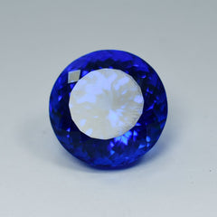 18.50 Ct Natural Round Cut Blue Tanzanite CERTIFIED Loose Gemstone