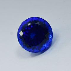 18.50 Ct Natural Round Cut Blue Tanzanite CERTIFIED Loose Gemstone