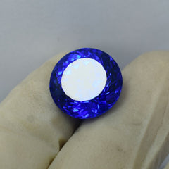 18.50 Ct Natural Round Cut Blue Tanzanite CERTIFIED Loose Gemstone