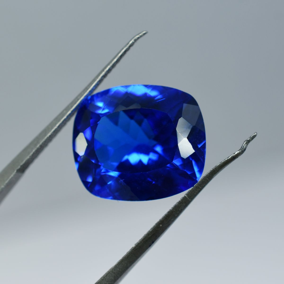 Cushion Shape Natural 12.10 Carat Rare Blue Tanzanite Loose Gemstone CERTIFIED