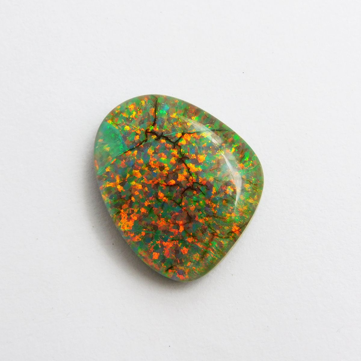 Natural Multi Color Monarch CERTIFIED Loose Gemstone 13.85 Ct Fancy Cut Opal