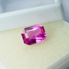 Perfect Emerald Cut 6.75 Carat Natural Pink Sapphire CERTIFIED Loose Gemstone