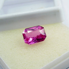 Perfect Emerald Cut 6.75 Carat Natural Pink Sapphire CERTIFIED Loose Gemstone