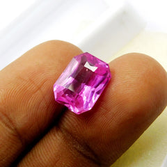 Perfect Emerald Cut 6.75 Carat Natural Pink Sapphire CERTIFIED Loose Gemstone