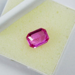 Perfect Emerald Cut 6.75 Carat Natural Pink Sapphire CERTIFIED Loose Gemstone