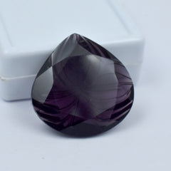 Purple Amethyst 41.95 Carat Pear Cut Natural CERTIFIED Loose Gemstone