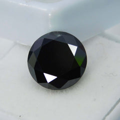 Ring Making Natural Black Moissanite Round Cut 4.60 Ct Loose Gemstone