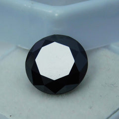 Ring Making Natural Black Moissanite Round Cut 4.60 Ct Loose Gemstone