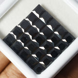 Moissanite Square Cut 9 Pcs Natural Untreated Black 5x5 mm CERTIFIED Gemstone