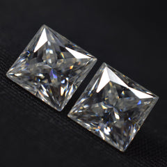 14.50Ct Synthetic Moissanite CERTIFIED D Color Pair Gemstone 2 Pcs Square 9.5 MM