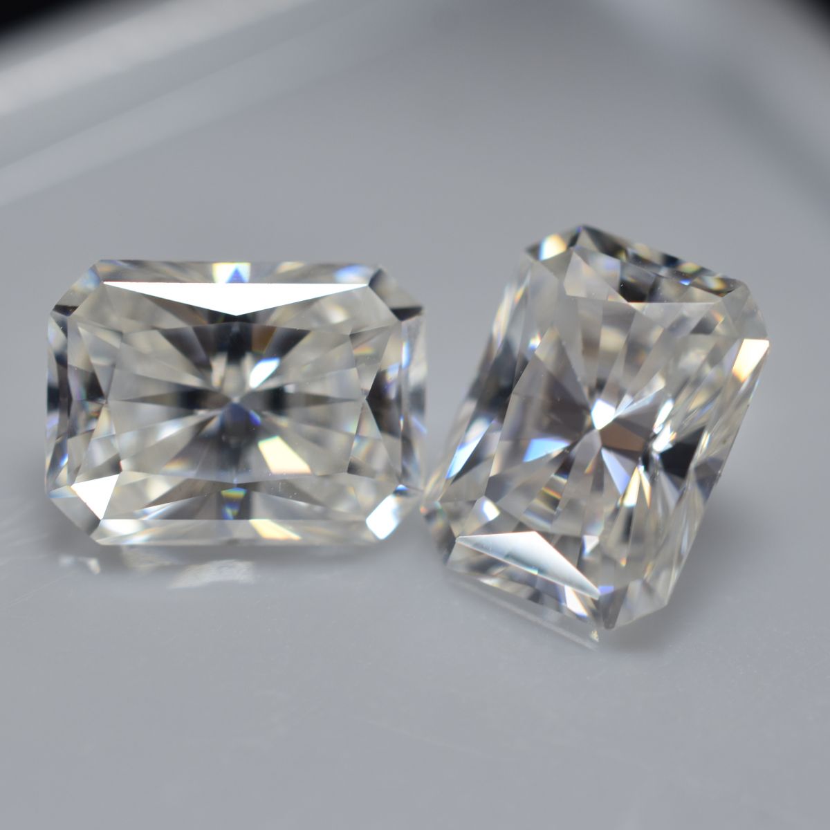 Moissanite 4.86 Ct VVS1 D Color Radiant Cut Pair CERTIFIED Loose Gemstone 2 Pcs