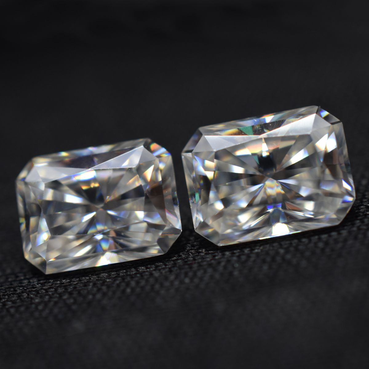 Moissanite 4.86 Ct VVS1 D Color Radiant Cut Pair CERTIFIED Loose Gemstone 2 Pcs