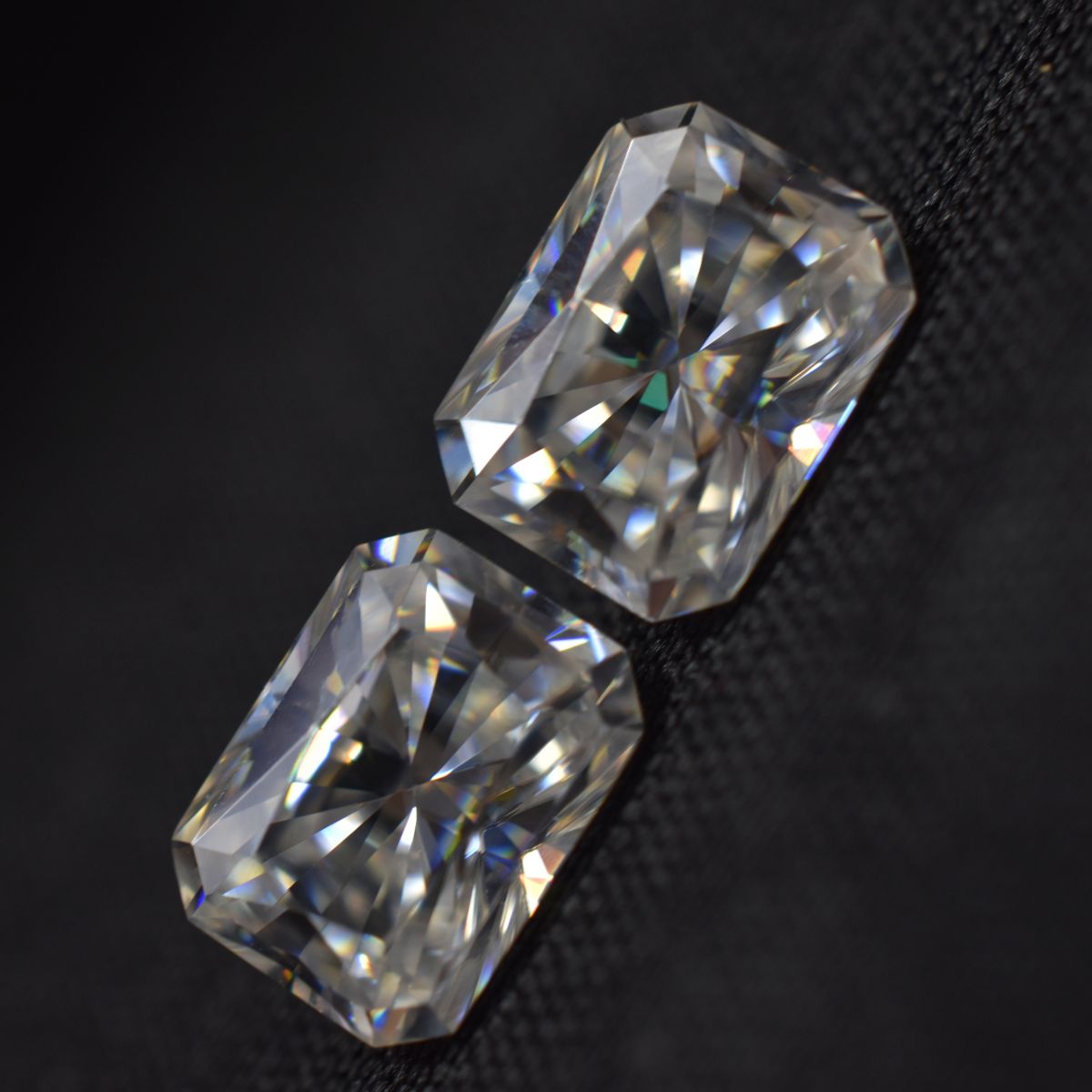 3.34 Ct Pair Moissanite CERTIFIED Loose Gemstone 8x6 MM VVS1 D Color Radiant Cut