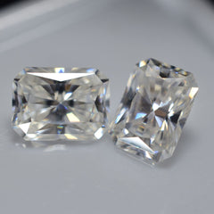 2 Pcs Moissanite VVS1 D Color CERTIFIED Pair Loose Gemstone 4x6 MM Radiant Cut