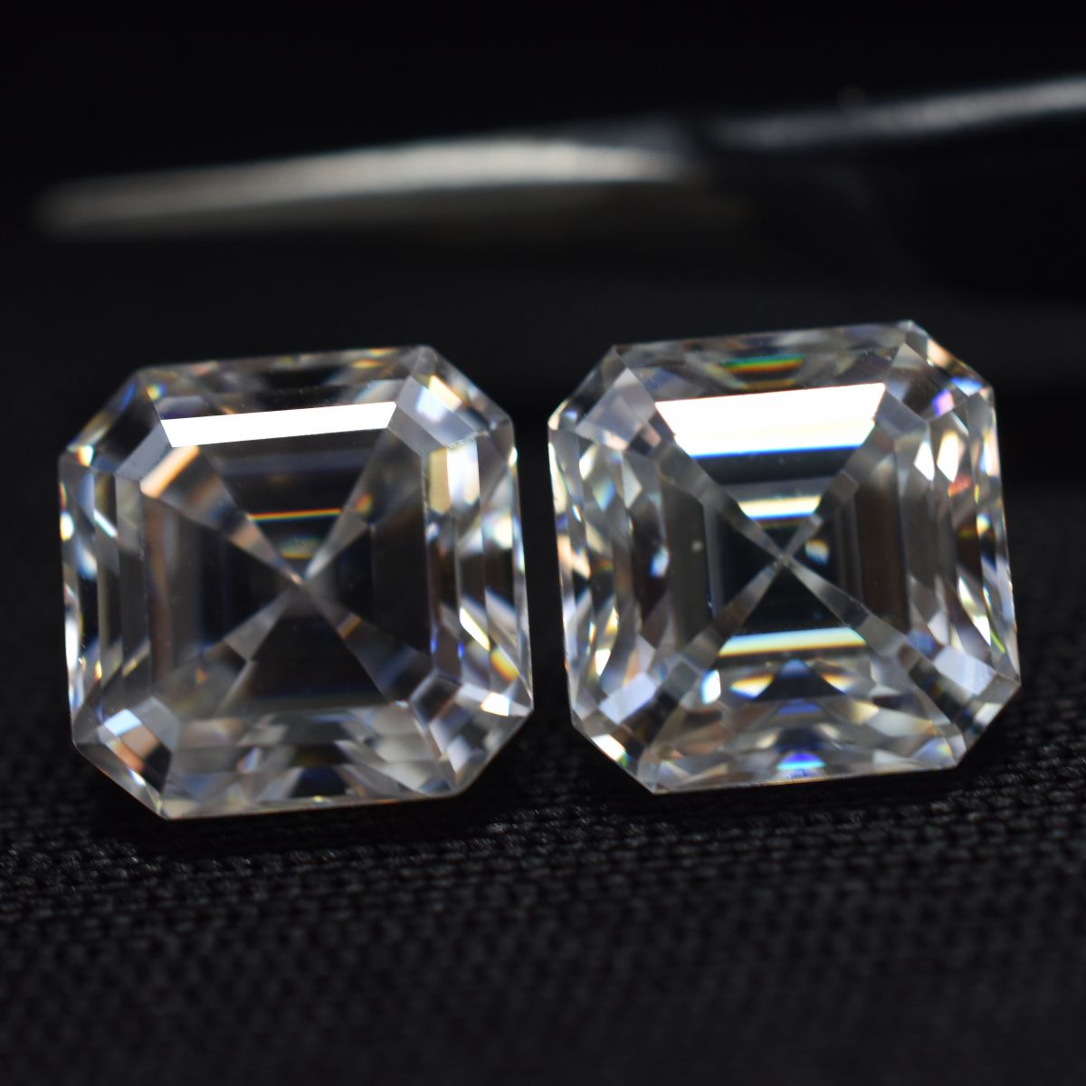 Moissanite 2 Pcs CERTIFIED Gemstone 7.5x7.5 MM VVS1 D Color Pair Of Square Cut