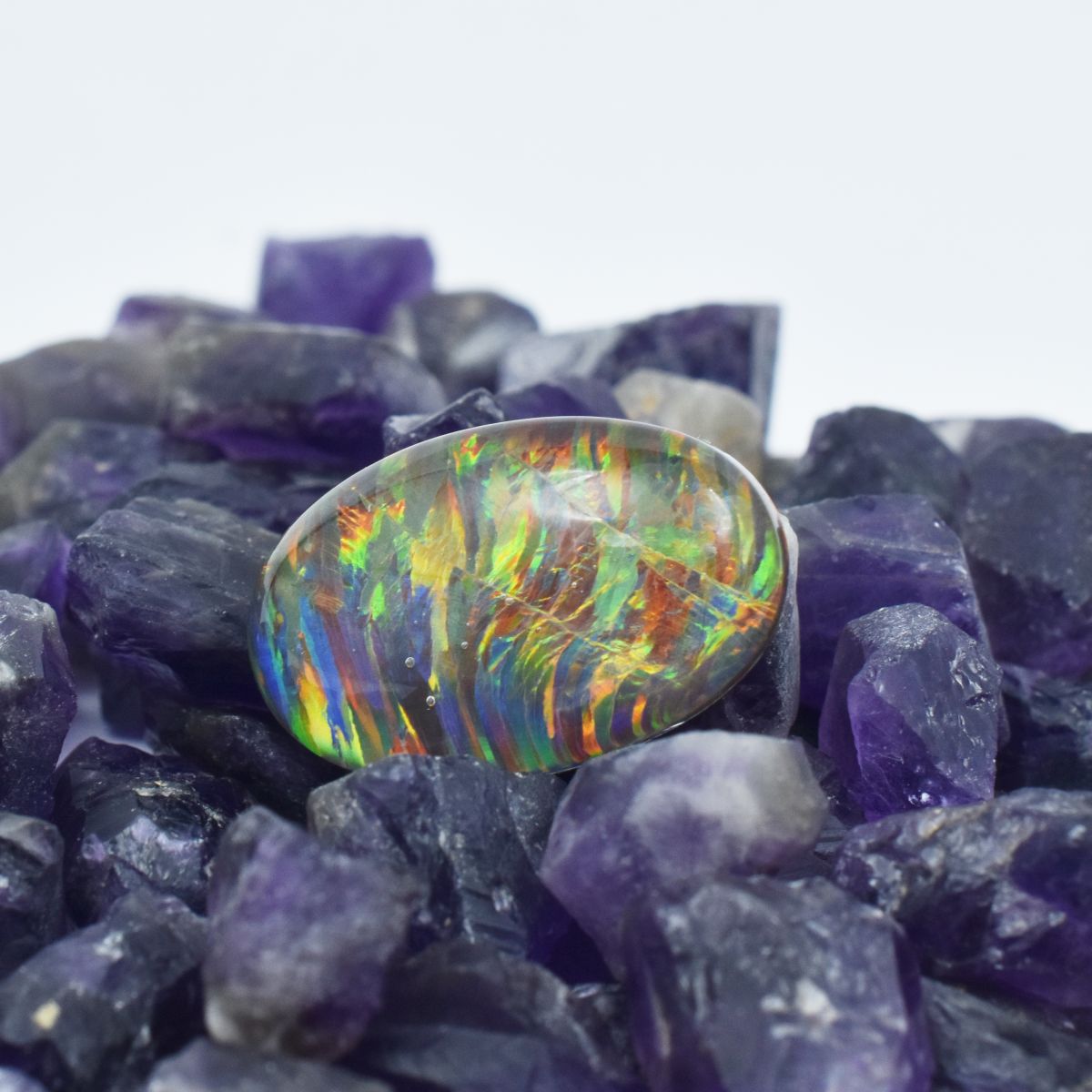 Natural Opal Multi-Color Oval Cut CERTIFIED 12.05 Carat Loose Gemstone