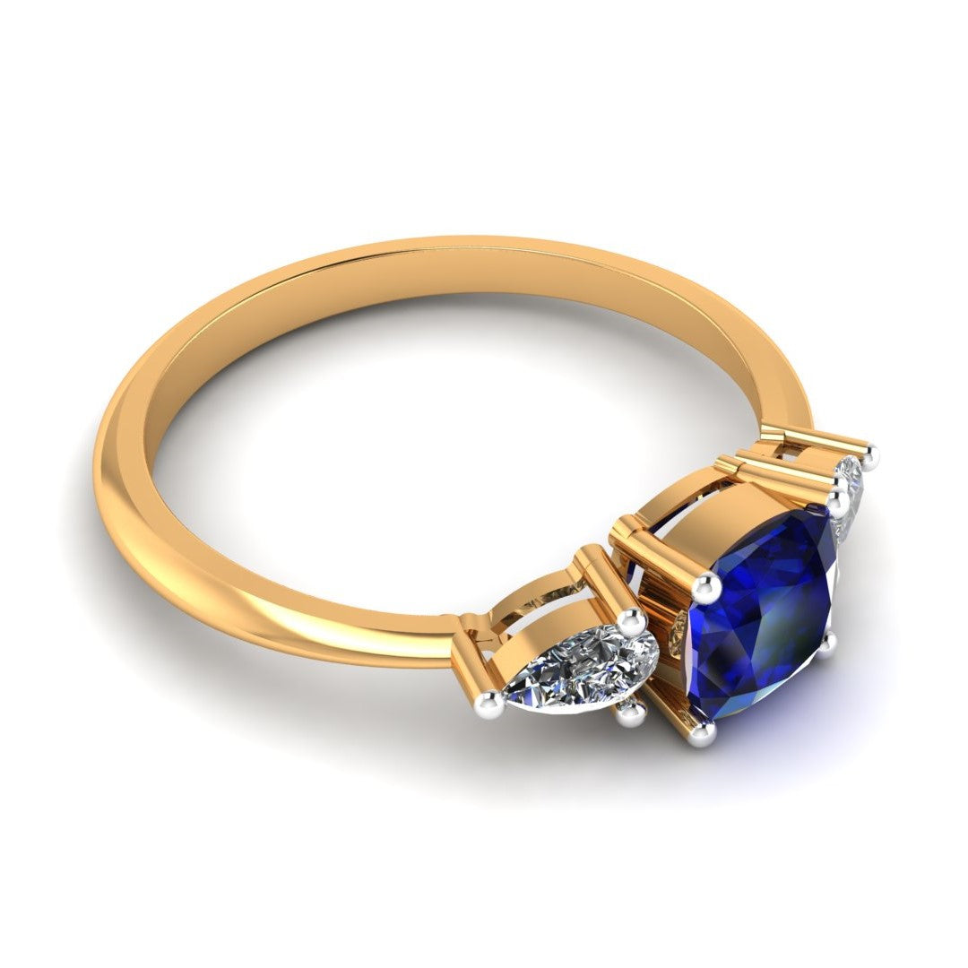The Amore Blue Sapphire Engagement Ring (18K Gold)