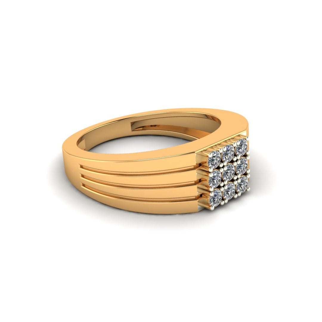 The Masterclass Men’s Moissanite Ring (18K Gold)