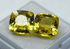 Ring Size Natural 18 Ct CERTIFIED Yellow Sapphire Cushion Shape Loose Gemstone