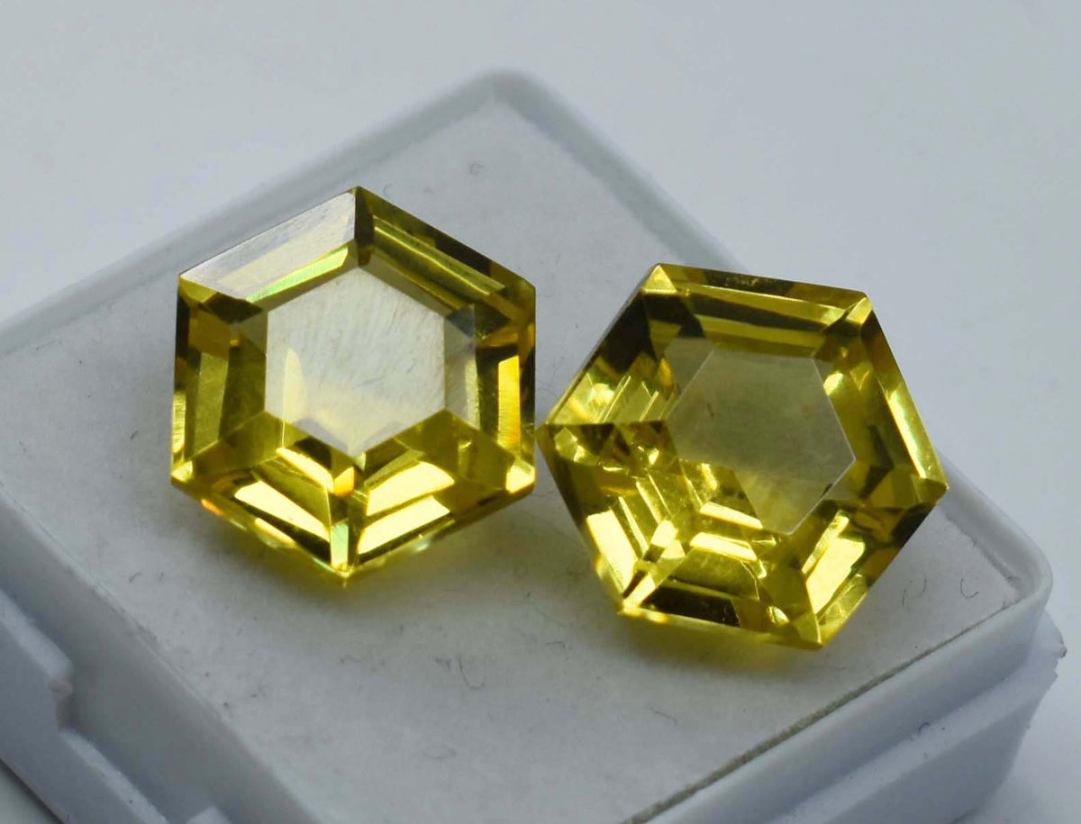 Fancy Shape CERTIFIED Natural 21.30 Ct Pair Loose Gemstone Yellow Sapphire