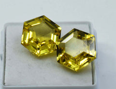 Fancy Shape CERTIFIED Natural 21.30 Ct Pair Loose Gemstone Yellow Sapphire