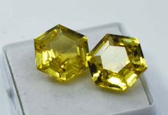 Fancy Shape CERTIFIED Natural 21.30 Ct Pair Loose Gemstone Yellow Sapphire