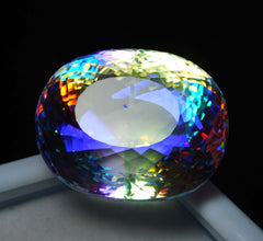 82 Ct Mystic Topaz Lab Created Rainbow Oval Shape CERTIFIED Loose Gemstones A++