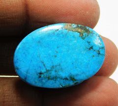 Beautiful Natural Blue Turquoise Oval 33.35 Ct CERTIFIED Loose Gemstones.