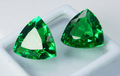 Natural Tourmaline Green Trillion Shape 19 Ct Certifeid Loose Gemstones Pair