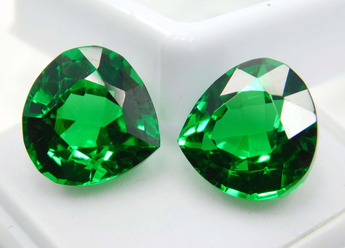 Natural Tourmaline Green Pear Shape 21 Ct Certifeid Loose Gemstones Pair