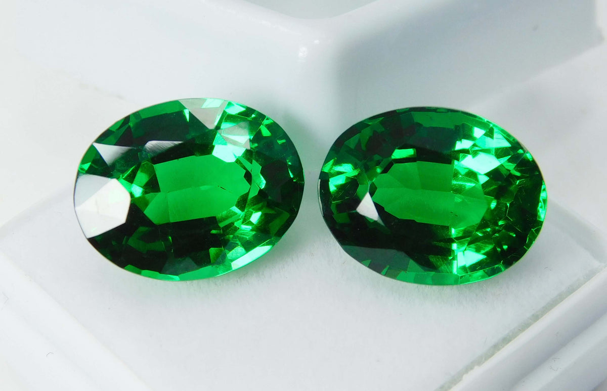 Natural Tourmaline Green Oval Shape 21 Ct Certifeid Loose Gemstones Pair