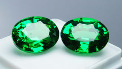 Natural Tourmaline Green Oval Shape 21 Ct Certifeid Loose Gemstones Pair