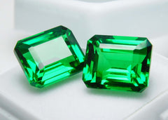 20 Ct Natural Tourmaline Green Emerald Shape Certifeid Loose Gemstones Pair